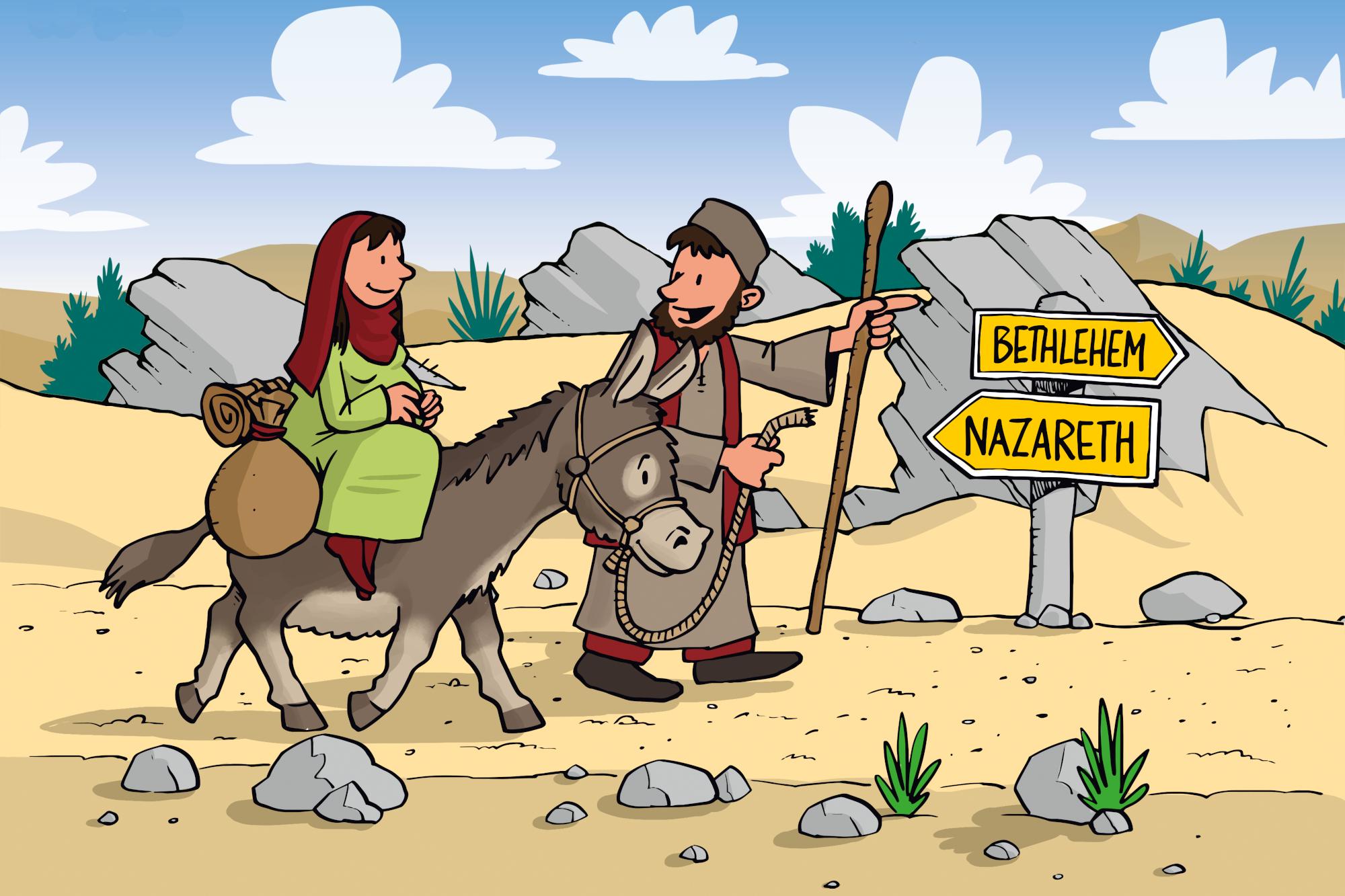 Jesus und Maria auf dem Weg nach Bethlem